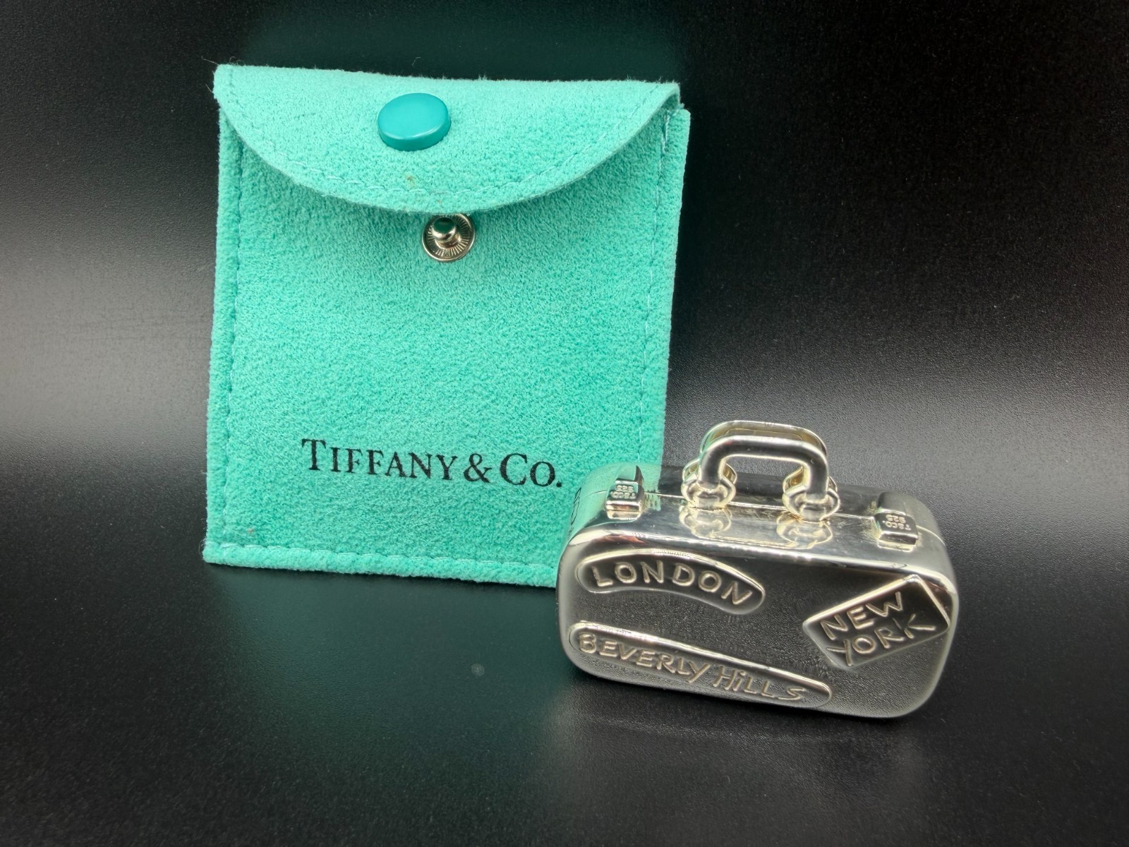 TIFFANY & CO. STERLING SILVER 925 LUGGAGE SUITCASE PILL BOX
