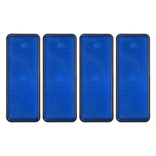 4Pcs Rectangle Rear Reflectors, Reflective Warning Reflector with Screw Blue