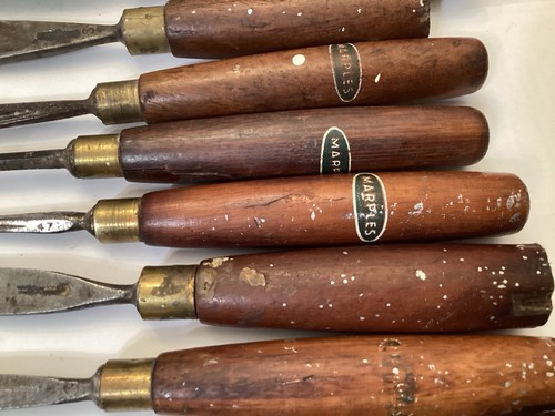 12 vintage Marples carving chisels good user tools to restore As Found - Picture 5 of 18
