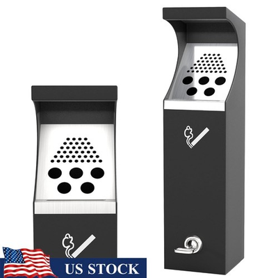#ad #ad Wall Mounted Metal Trash Can Fireproof Rustproof Outdoor Indoor Easy Clean 1.5L $71.24