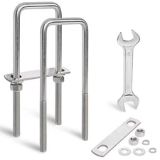 2 Sets Heavy Duty Square U Bolts 3 Inch Wide,M12 Thread Size,304 Stainless Steel