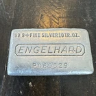 ENGELHARD 7TH SERIES 'P' SERIAL PREFIX 10 OZ .999 FINE SILVER COLLECTOR BAR