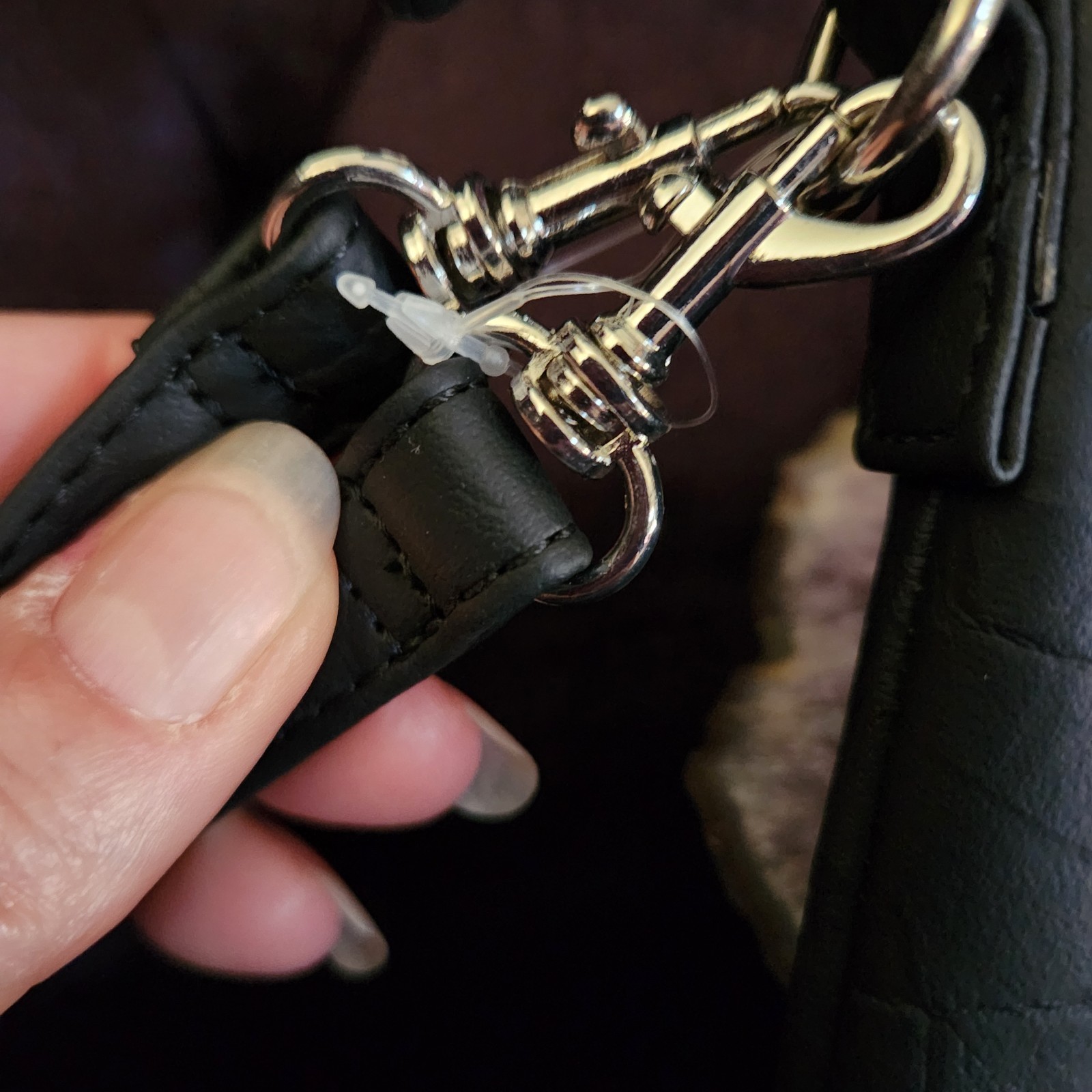 Stone Mountain Black Handbag Purse 3 Carrying Options NWT Bonded Leather