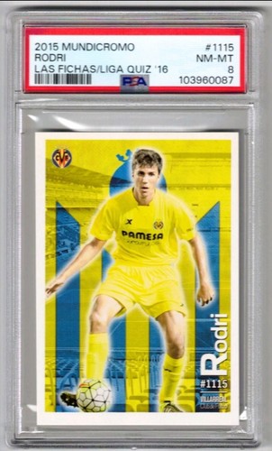2015 MUNDICROMO LAS FICHAS QUIZ DE LA LIGA '16 #1115 RODRI RC PSA 8 TRUE ROOKIE