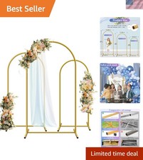 Elegant Gold Metal Arch Backdrop Stand Set of 3 - 6FT, 5FT, 4FT for Events