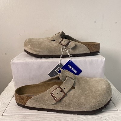 Birkenstock Unisex Size US M9 W11 EU 42 Boston BS Clogs Taupe Suede Soft Footbed