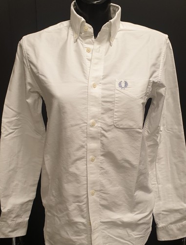 FRED PERRY CAMICIA DONNA BIANCA OXFORD BOTTON DOWN TASCA CON LOGO LILLA COTONE - Foto 1 di 3