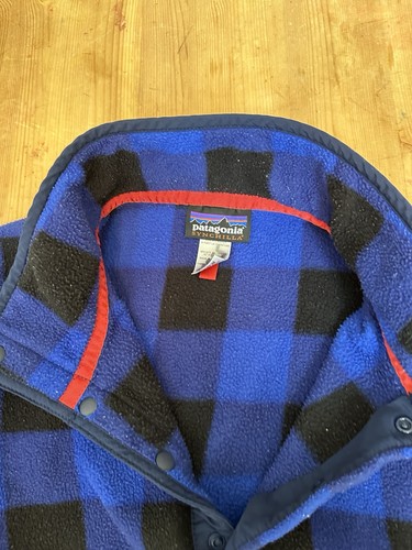 Patagonia Synchilla Snap T Plaid Vintage Style Fleece Pullover Men’s Size Medium - Picture 3 of 5