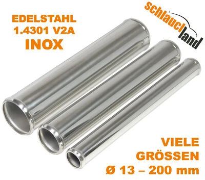 SCHLAUCHLAND 30cm EDELSTAHLROHR Rohr Edelstahl FDA poliert Ansaugrohr SS304 Beading Sanitär