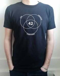 Hitchhikers Answer To Life The Universe Everything 42 Venn Diagram Men S T Shirt Ebay