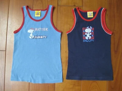 2 Snoppy-Tanktops, Unterhemdchen, Gr. 116 - Bild 1 von 3