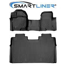 SMARTLINER Custom Fit Floor Mats Set 2015-2020 Ford F-150 Crew Cab (Bench Seats)