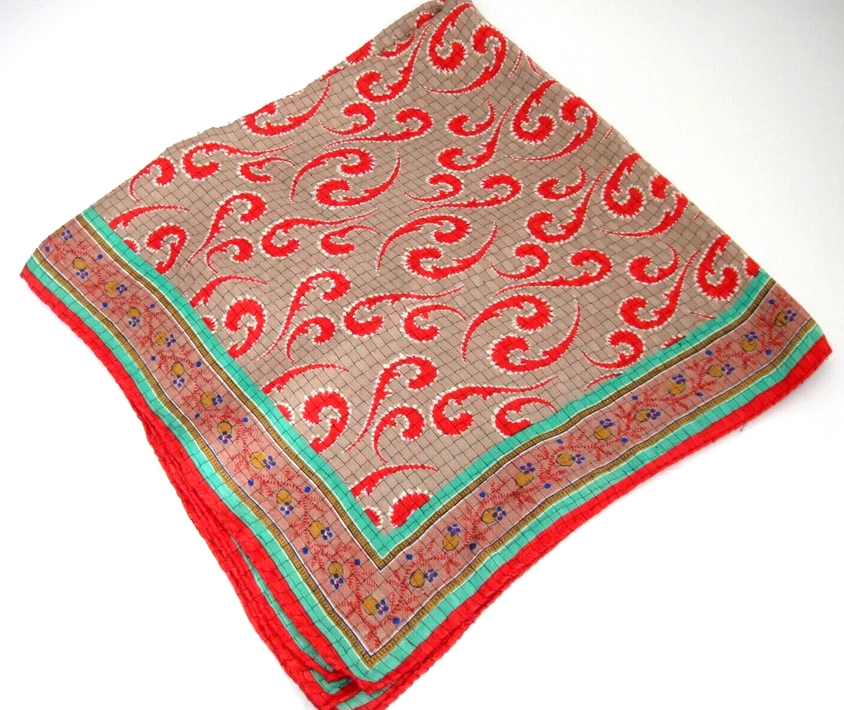 Tan and red online scarf