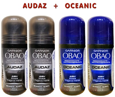 Garnier Obao AUDAZ OCEANIC Deodorant Antiperspirant Roll On Deodorante 4-Bundle