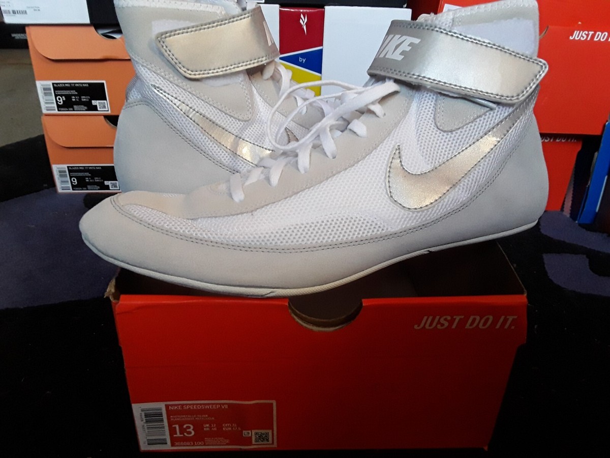 Nike Air Speedsweep VII 7 Boxing Combat Wrestling MMA White Silver