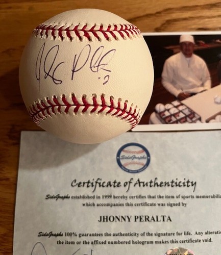 JHONNY PERALTA handsigniert signiert RAWLINGS OML Baseball Sidsgraphs COA/HOLO - Bild 2 von 3