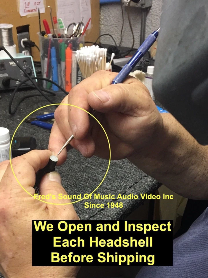 Turntable Headshell Straight Tonearm Installed Wire Leads Gold Grip Pins sku5642 - Image 4 of 4