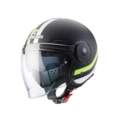 Caberg Uptown Motorradhelm Chrono Matt Schwarz/Gelb/Fluo Jethelm