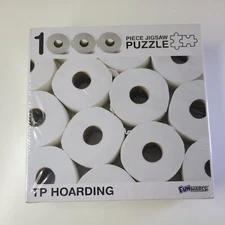 Funwares TP 1000 Piece Jigsaw Puzzle Hoarding Toilet Paper 27" × 19" NEW