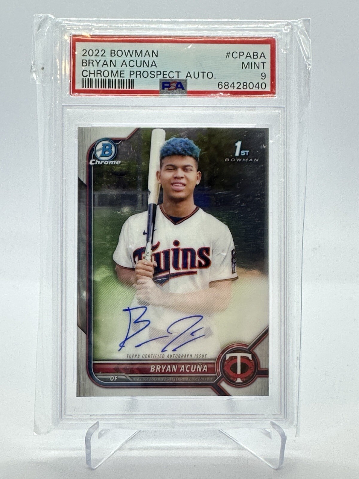 2022 Bowman Chrome Auto #CPABA Bryan Acuna PSA 9 MINT