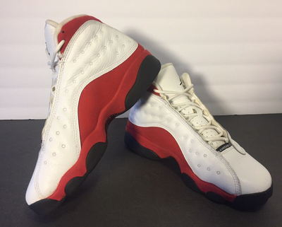 Air Jordan 13 Retro Cherry 2010 Big Kids 6.5Y 414574 101 White 