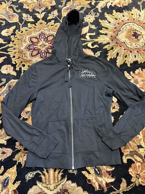 Harley Davidson Rhinestone Skull Hoodie Women's Small