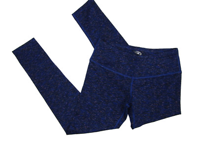 Mta Sport Space Dyed Ankle Length Active Leggings Small Cobalt Blue Multi Crop