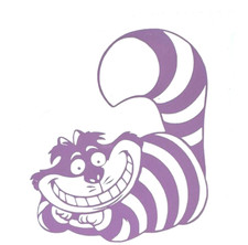 New Cheshire Cat Disney Permanent Sticker Vinyl Handmade Windows Purple 4  