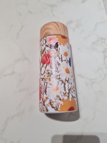 Vacuum Flask Chic Mini 180ml Floral Pattern Leak Proof Wood Grain Lid - Picture 8 of 8