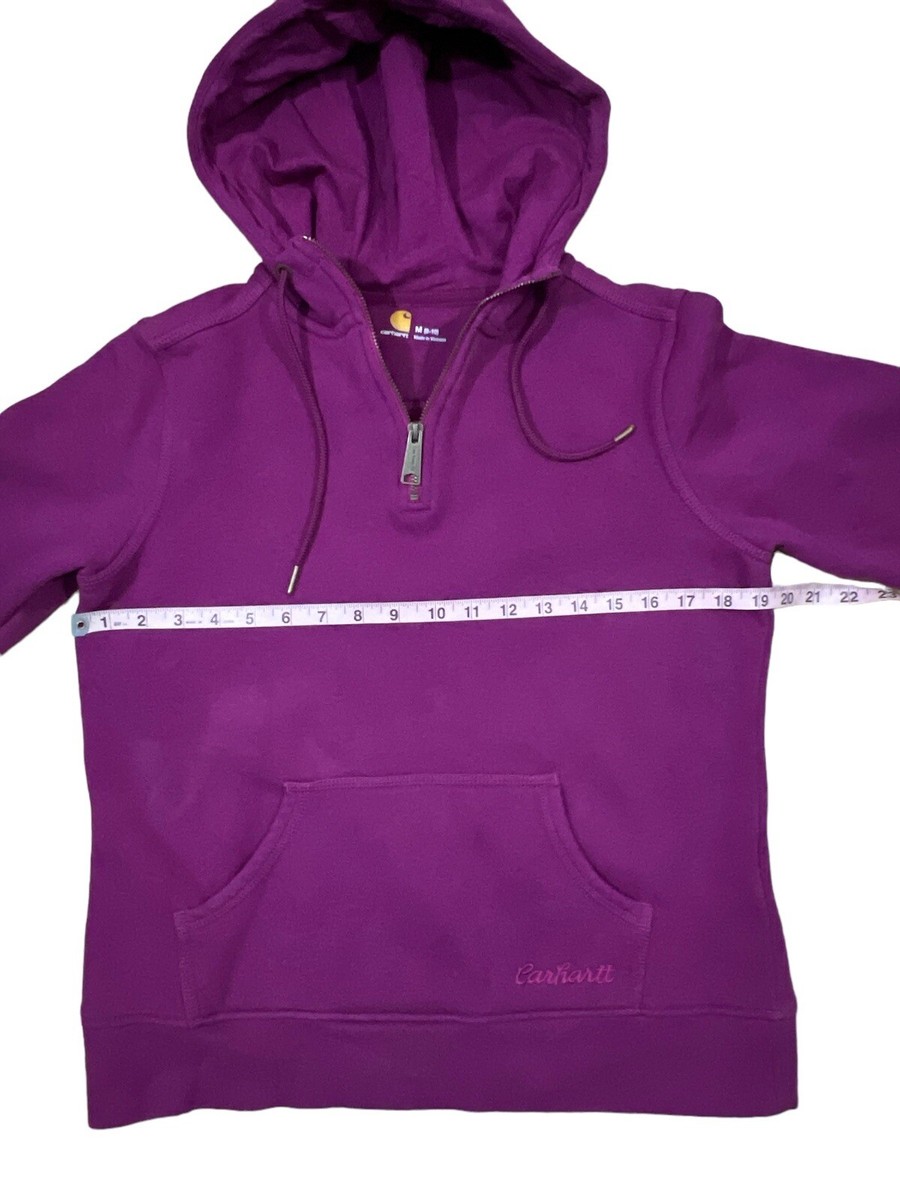 Womens Carhartt Hoodie MEDIUM (8-10) Magenta 1/4 Zip