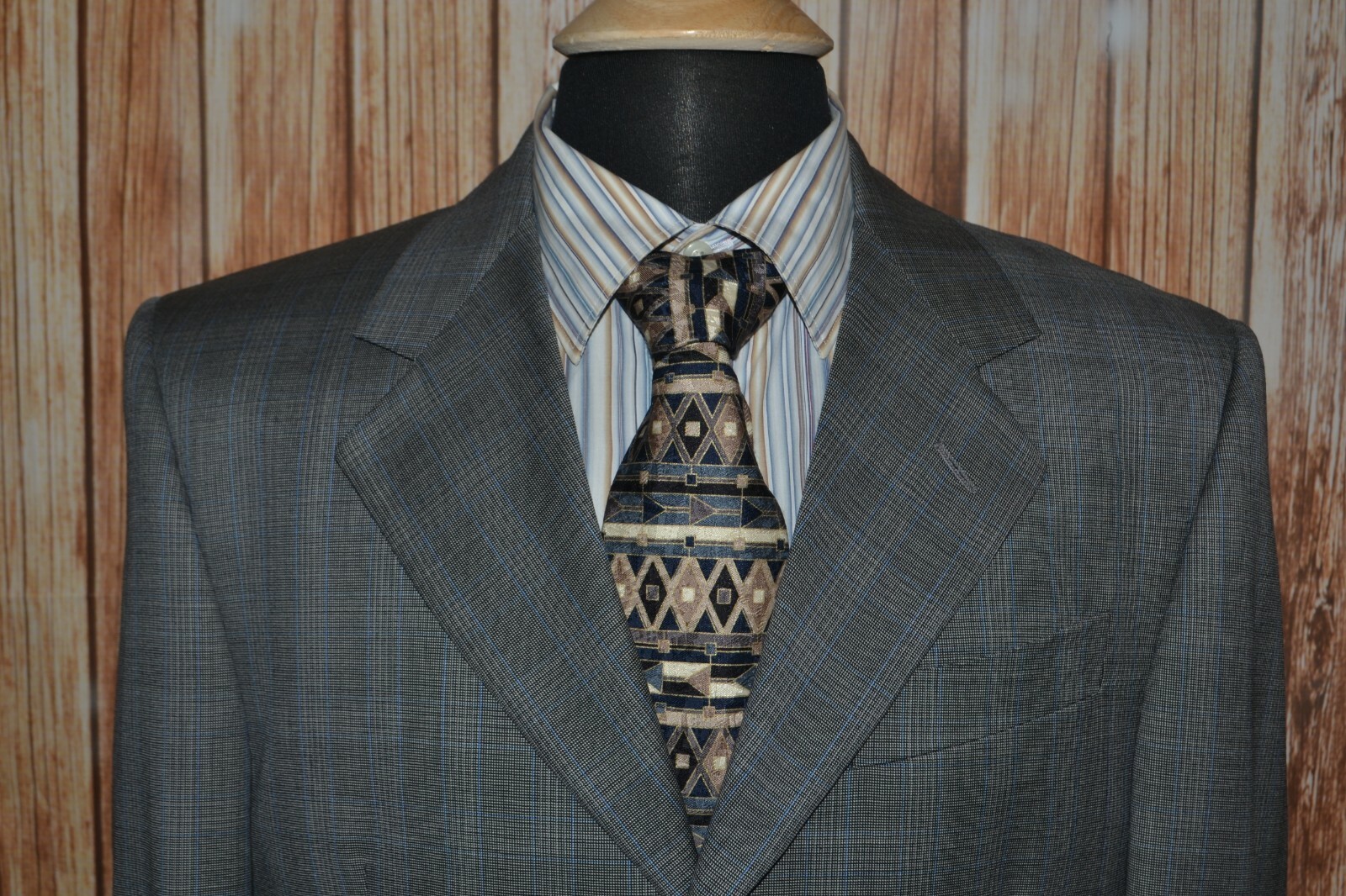 Fendi Men's Gray Plaid 100s Super Wool 3 Front Button Sports Coat Sz 38R thumbnail 2
