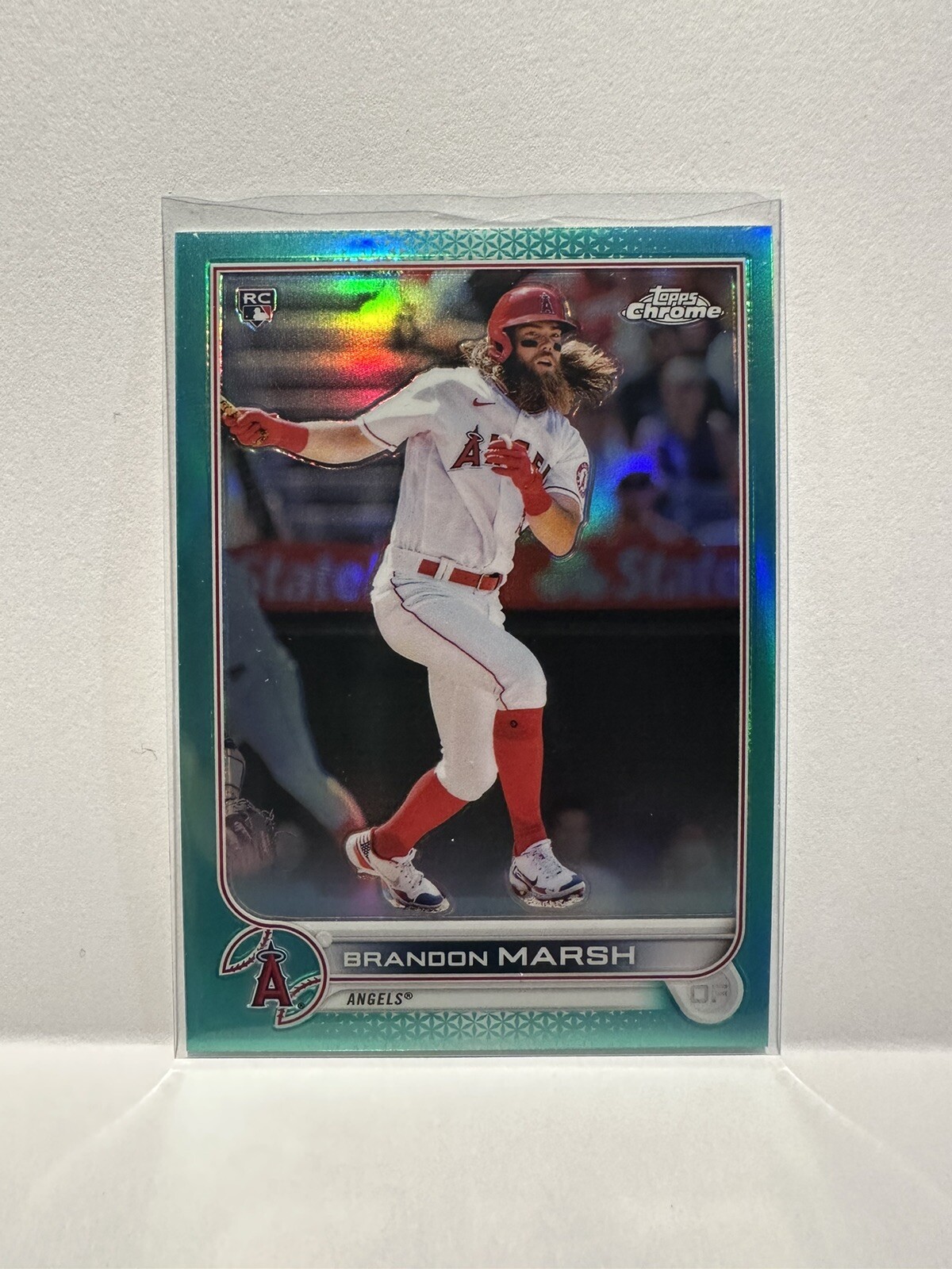 Brandon Marsh 2022 Topps Chrome Sonic Aqua Raywave RC Refractor #D /199