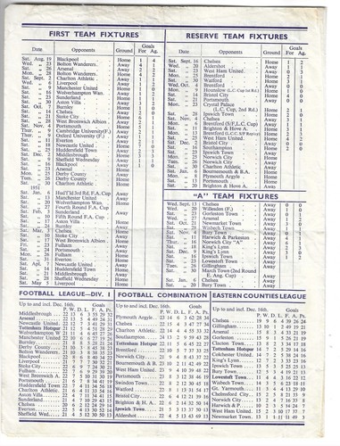 TOTTENHAM v ARSENAL  1950/51 Programme  SPURS CHAMPIONSHIP WINNING SEASON - Picture 2 of 2