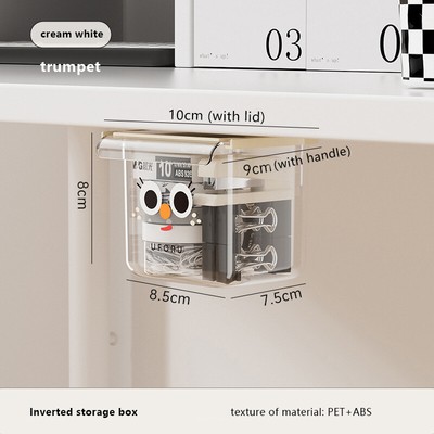 Drawer Storage Box Under Desk Hidden Rack Transparent Hanging Storage Box