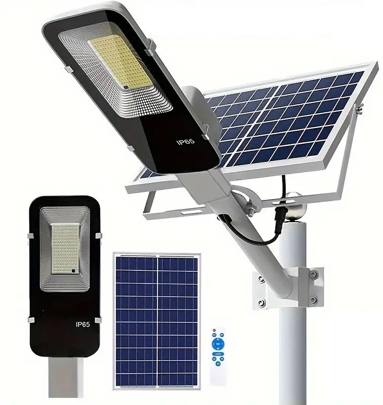 Lampione Solare Papasbox 1200W - 4 Pack, Luce Bianca 6500K, IP65 Impermeabile | Per Cortili, Strade, Giardini - Foto 5