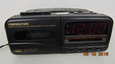 Funky Vintage Soundesign 7569BLK Clock Radio Alarm Cassette Telephone