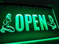 OPEN Exotic Dancer Bar pub LED Neon Light Sign gift home room decore size 12 x 8