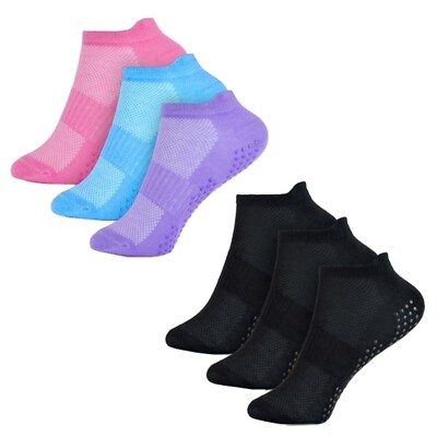 Girls Gripper Trainer Socks Soft Non Slip Sport Gym Play Cotton Rich Shoe  Liner UK