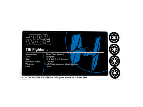 CUSTOM STICKERS for STAR WARS 75211 75300 75240 TIE FIGHTER  Models Displays etc - Picture 1 of 3