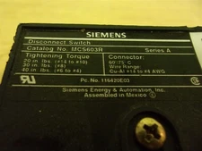 Siemens MCS603R Disconnect Switch, Series A *FREE SHIPPING*