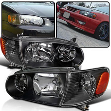Fit 2001-2002 Toyota Corolla Black Headlightscorner Signal Lamps Leftright