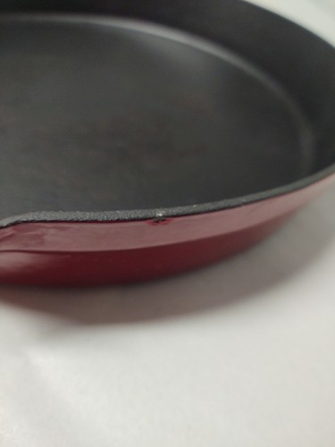 Martha Stewart Collection 12" Cast Iron Red Enamel Skillet Frying Pan - Afbeelding 23 van 24