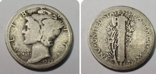 1927 S  Silver Mercury Dime#2Bu