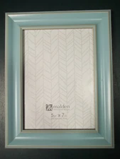 Malden International Designs 5" x 7" Picture Photo Frame Robin Egg Blue