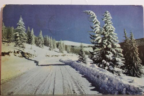 Scenic Mountains Snow Road Postcard Old Vintage Card View Standard Souvenir Post - 第 1/2 張圖片