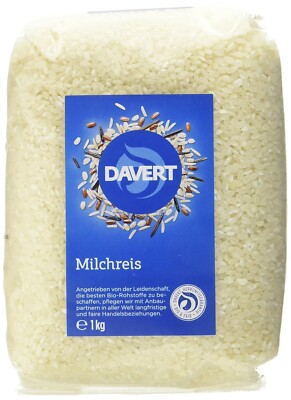 Davert Milchreis (4x 500g) Bio Sparpaket Reis für Milchreis Nachseise Dessert