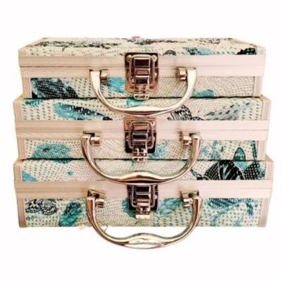 Beauty Case Rigido da Viaggio 3 Pezzi – Specchio e Porta Trucco Organizer