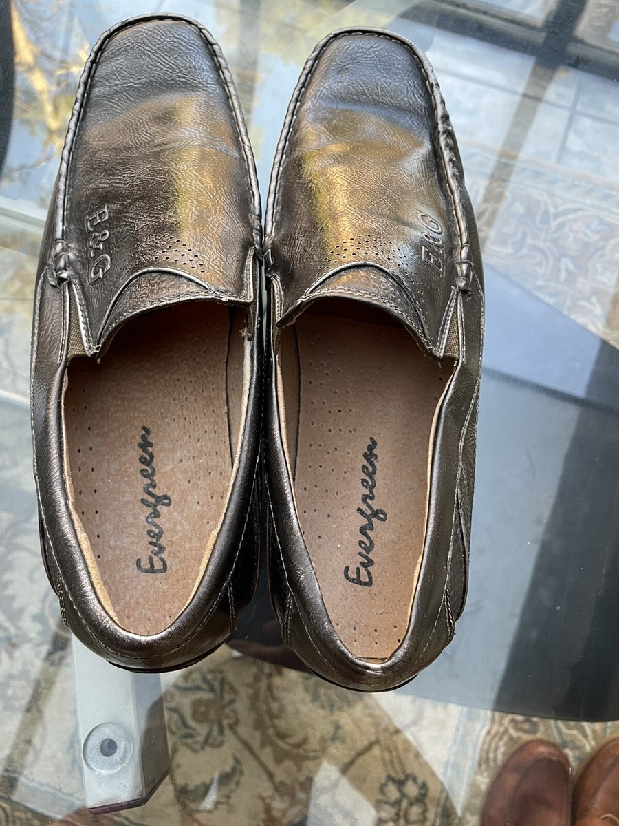 men evergreen shoes/loafer leather grey green size 10 | eBay display picture 2