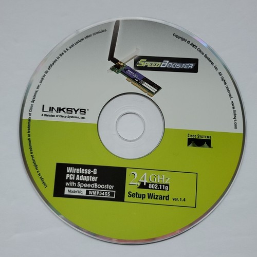 Linksys Setup Wizard CD Software Version 1.4 For Wireless-G PCI Adapter WMP54GS - Picture 2 of 9