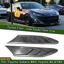 Left & Right Side Fender Vent Trim For Subaru BRZ Toyota 86 GT86 B Carbon Fiber